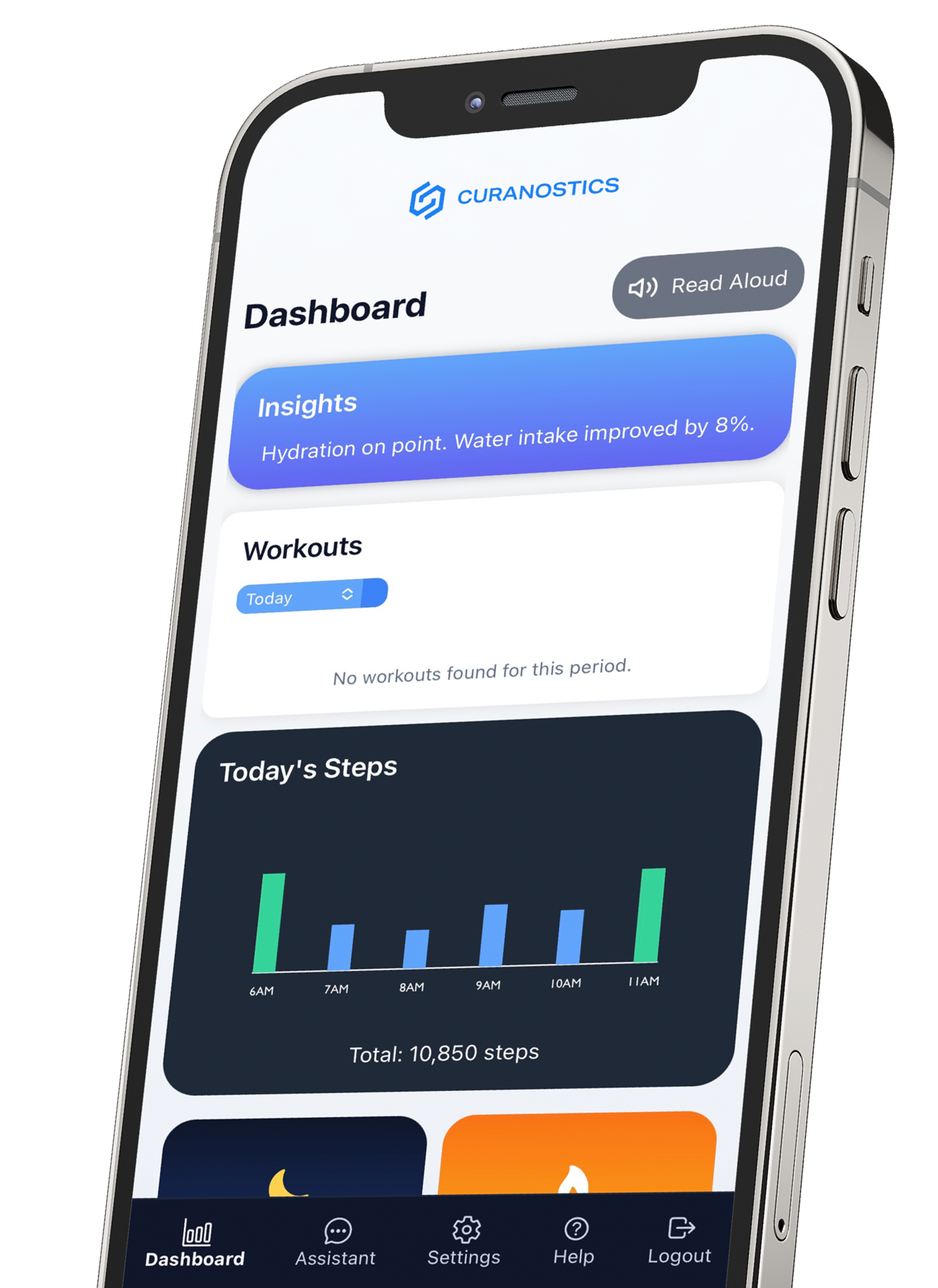 Mobile app showing client success dashboard